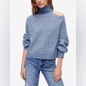 Maje Maria Wool Cut Out Mock Neck Sweater Size small